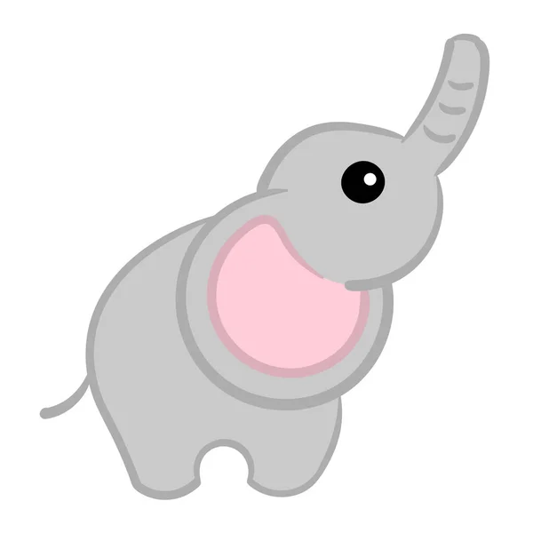 Bebé Elefante Vector Ilustración Linda Ilustración Para Niños Animal Dibujos — Vector de stock