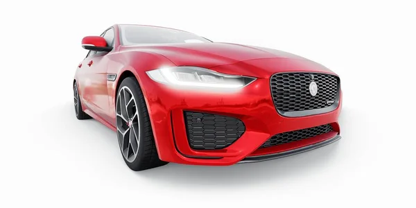 Tula Rosja Lutego 2022 Jaguar Dynamic 2020 Czerwony Sedan Sportowy — Zdjęcie stockowe
