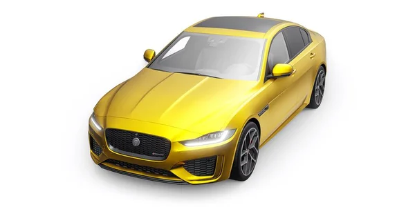 Tula Rosja Lutego 2022 Jaguar Dynamic 2020 Żółty Sedan Sportowy — Zdjęcie stockowe