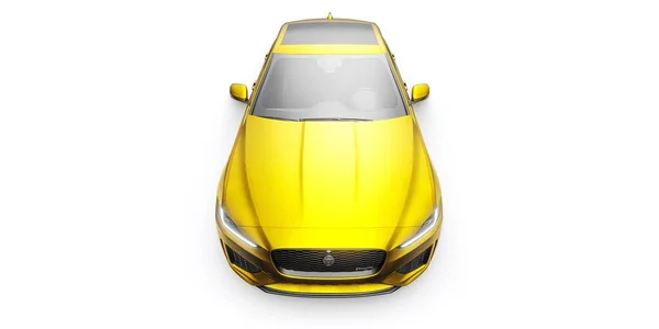 Tula Rosja Lutego 2022 Jaguar Dynamic 2020 Żółty Sedan Sportowy — Zdjęcie stockowe