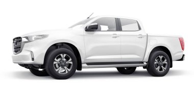 Tula, Rusya. 3 Şubat 2022 Mazda BT-50 2021. Orta büyüklükte, modern bir kamyonet. 3B illüstrasyon.