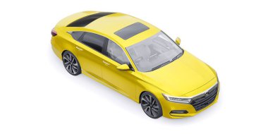 Tula, Rusya. 30 Ocak 2022: Honda Accord 2020: iş ve aile için büyük bir hibrit iş sedanı. 3B illüstrasyon.