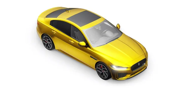 Tula Russland Februar 2022 Jaguar Dynamic 2020 Gelbe Premium Sportlimousine — Stockfoto
