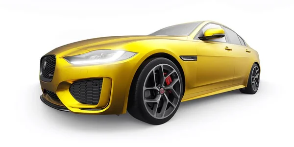 Tula Russia Febbraio 2022 Jaguar Dynamic 2020 Berlina Sportiva Yellow — Foto Stock