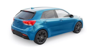Küçük şehir aile hatchback 'i. 3d resimleme