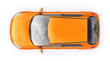 Küçük şehir aile hatchback 'i. 3d resimleme