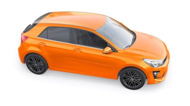 Küçük şehir aile hatchback 'i. 3d resimleme