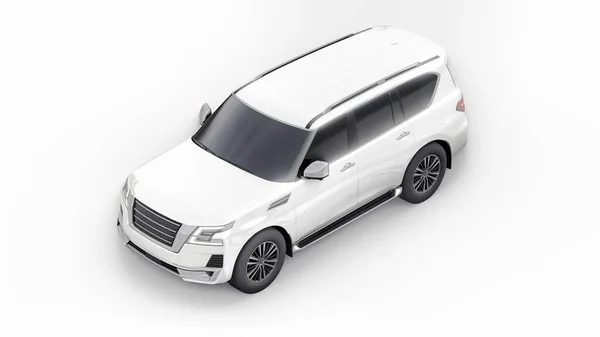 Λευκό Premium Family Suv Αυτοκίνητο Απομονώνονται Λευκό Φόντο Απόδοση — Φωτογραφία Αρχείου