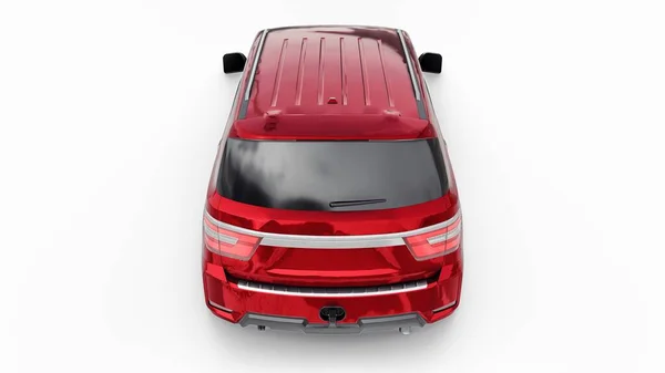 Машина Red Premium Family Suv Изолирована Белом Фоне Рендеринг — стоковое фото