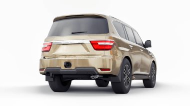 Premium Family SUV arabası beyaz arka planda izole edilmiş. 3d oluşturma.