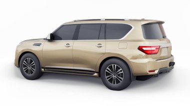 Premium Family SUV arabası beyaz arka planda izole edilmiş. 3d oluşturma.