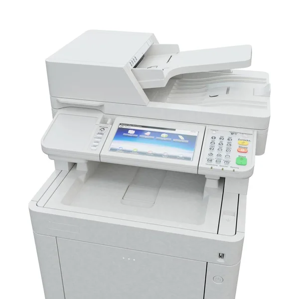 Escáner Impresora Multifunción Tecnología Profesional Oficina Aislada Equipo Informático Ilustración —  Fotos de Stock