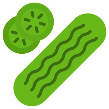 Sebzelerin salatalık çizimi. Vejetaryen yemeği.