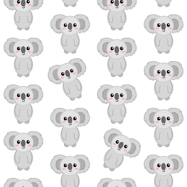 Bonito Desenho Animado Koala Padrão Animal Vector Fundo Para Crianças — Vetor de Stock