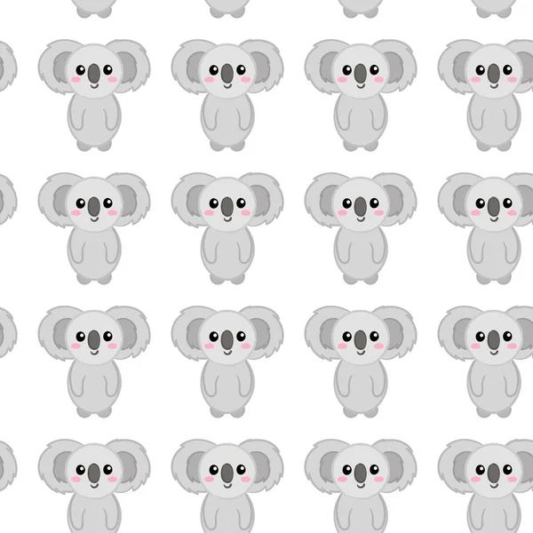 Bonito Desenho Animado Koala Padrão Animal Vector Fundo Para Crianças — Vetor de Stock