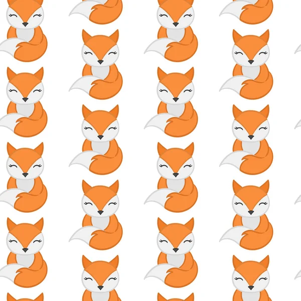 Bonito Cartoon Fox Patrón Animal Vector Fondo Para Niños Textil — Archivo Imágenes Vectoriales