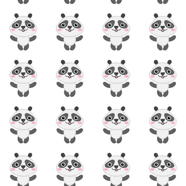 Desenhos Animados Panda Giros Padrão Animal Vector Fundo Para Crianças — Vetor de Stock