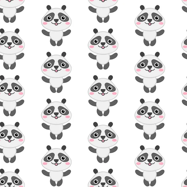 Desenhos Animados Panda Giros Padrão Animal Vector Fundo Para Crianças — Vetor de Stock