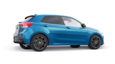 Küçük şehir aile hatchback 'i. 3d resimleme