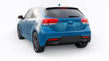 Küçük şehir aile hatchback 'i. 3d resimleme