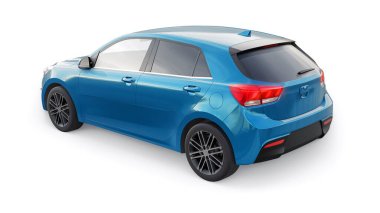 Küçük şehir aile hatchback 'i. 3d resimleme