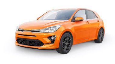 Küçük şehir aile hatchback 'i. 3d resimleme