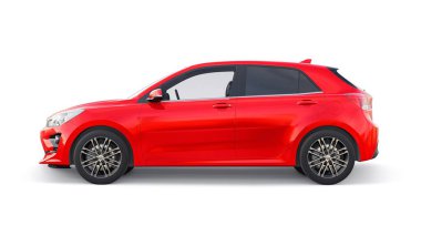 Küçük şehir aile hatchback 'i. 3d resimleme