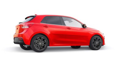 Küçük şehir aile hatchback 'i. 3d resimleme