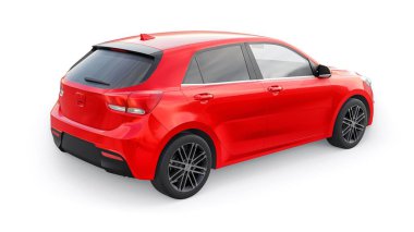 Küçük şehir aile hatchback 'i. 3d resimleme