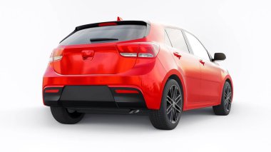 Küçük şehir aile hatchback 'i. 3d resimleme