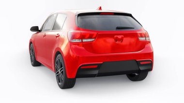 Küçük şehir aile hatchback 'i. 3d resimleme