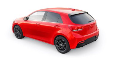 Küçük şehir aile hatchback 'i. 3d resimleme