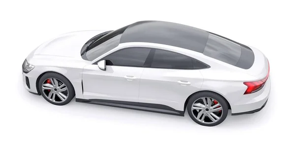 プレミアム電動スポーツセダン 車の白い背景に隔離された 3Dレンダリング — ストック写真