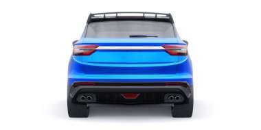 Spor araba SUV. 3d canlandırma çizimi.