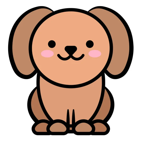 Perro Lindo Personaje Ilustración Vectorial Dibujada Mano — Archivo Imágenes Vectoriales