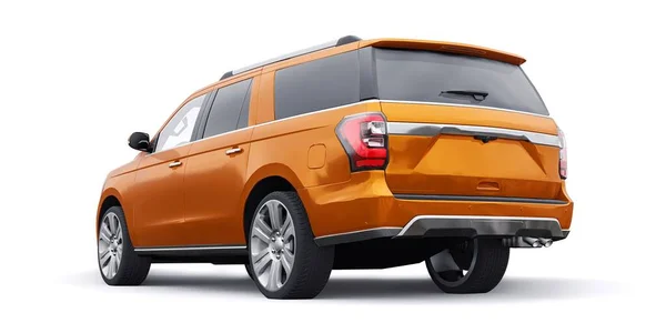 Suv Orang Premium Famiglia Isolato Sfondo Bianco Rendering — Foto Stock