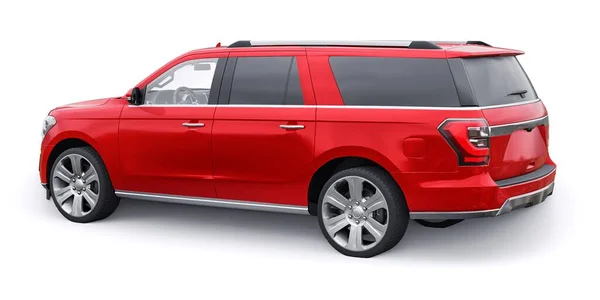 Red Premium Family Suv Isolated White Background Rendering — Stock Photo, Image