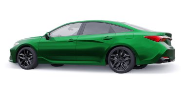 Tula, Rusya. 30 Ocak 2022: Toyota Avalon 2020. İş ve aile için büyük, yeşil bir sedan. 3B illüstrasyon.