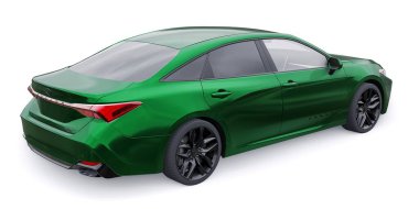 Tula, Rusya. 30 Ocak 2022: Toyota Avalon 2020. İş ve aile için büyük, yeşil bir sedan. 3B illüstrasyon.