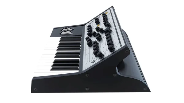 Black Analog Synthesizer Illustration — Stock Photo, Image