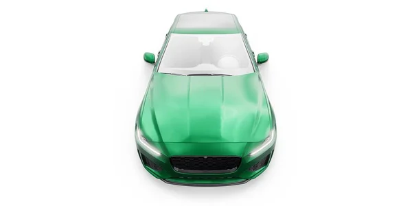 绿色高级跑车 3D插图 — 图库照片