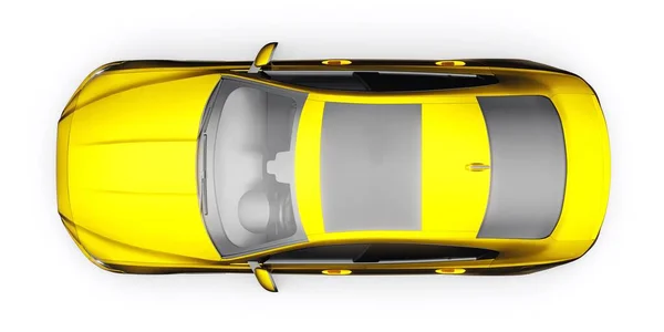 黄金高级跑车 3D插图 — 图库照片