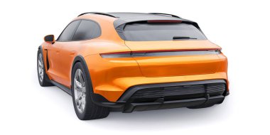 Şehir ve kırsal bölgeler için elektrikli spor vagon. 3d oluşturma