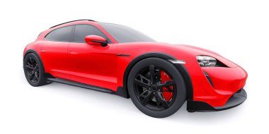 Şehir ve kırsal bölgeler için elektrikli spor vagon. 3d oluşturma