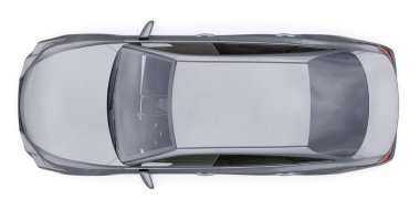 İş ve aile için büyük bir sedan. 3B illüstrasyon.