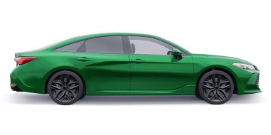 İş ve aile için büyük bir sedan. 3B illüstrasyon.