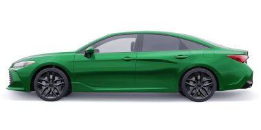 İş ve aile için büyük bir sedan. 3B illüstrasyon.