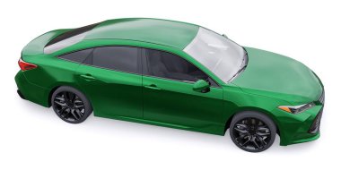 İş ve aile için büyük bir sedan. 3B illüstrasyon.