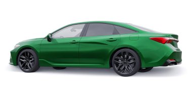 İş ve aile için büyük bir sedan. 3B illüstrasyon.