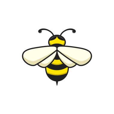 insect apis vector of cute bees mascot Icon Honey bee hive clip art, isolated on white background.